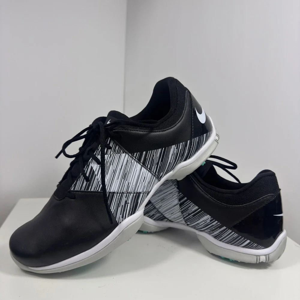 Nike Delight V Golf Shoes Womens 8.5‎ Black White Scratch Graphic 651997-001